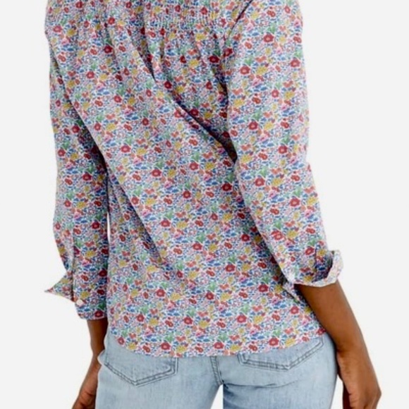 J. Crew NWT Ruffle Classic Popover Shirt Blouse Liberty Favourite Flowers 12 / L - Picture 2 of 4